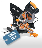 Evolution 210mm Sliding Mitre Saw Now £134.70 Was £149.67** Save 10%
