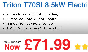 Triton T70SI 8.5kW Electric Shower Now £71.99 Was £89.99** Save 20%