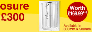 Free Shower Enclosure When You Spend £300 or More on Bathroom Suites***