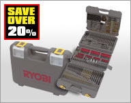 Ryobi Combination Drill Bit Set 215 Pieces Now £22.99 Was £29.35*² Save over 20%