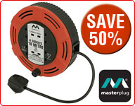 Masterplug 10m Casette Now £6.99 Was £13.98*¹ Save 50%